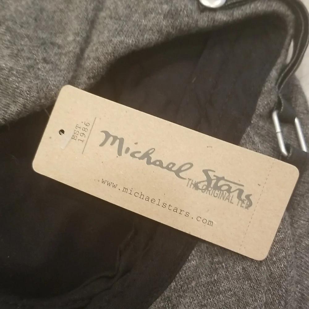 💕MICHAEL STARS💕 Buckled Up Driver Hat Abalone Gray NWT